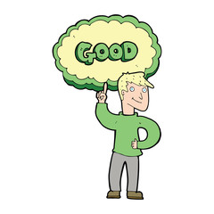 cartoon man doing good