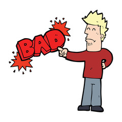 cartoon man pointing out the bad
