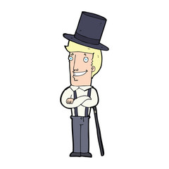 cartoon man wearing top hat