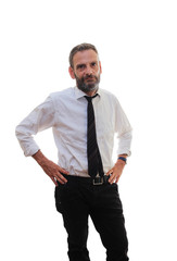 isolated man over white