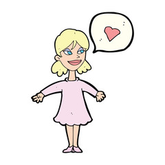 cartoon woman in love