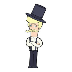 cartoon man wearing top hat