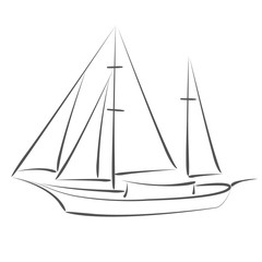Sketched yacht.