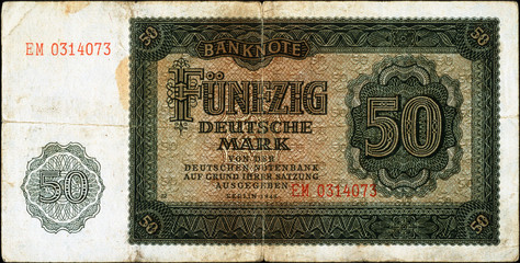 Historische Banknote, 1948, Fünfzig Deutsche Mark, Deutschland