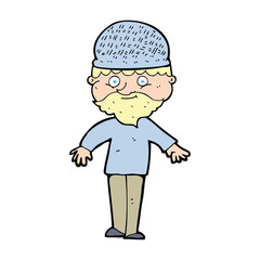 cartoon man in winter hat