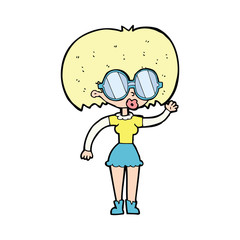 cartoon woman wearing spectacles