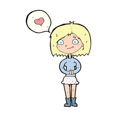 cartoon woman in love