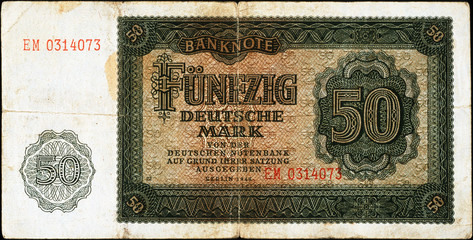 Historische Banknote, 1948, Fünfzig Deutsche Mark, Deutschland