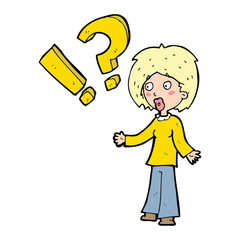 cartoon surprised woman