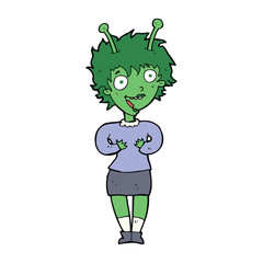 cartoon alien woman