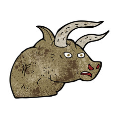 cartoon angry bull head