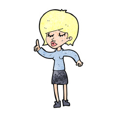 cartoon woman with idea