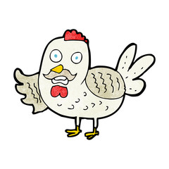 cartoon old rooster