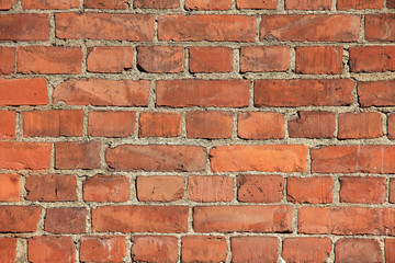 Ancient red brick walls background