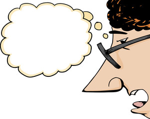 Man Looking and Talking