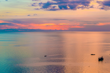 Clouds and sky over sea in the evening.