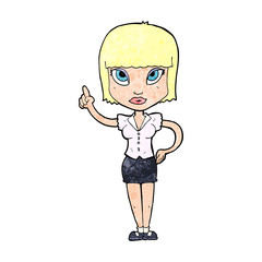 cartoon pretty girl with idea