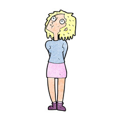 cartoon curious woman