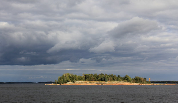 Finnish landscape with rocks and trees