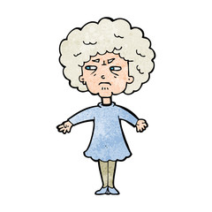 cartoon bitter old woman