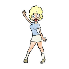 cartoon woman dancing