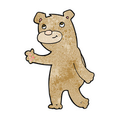cartoon happy waving bear