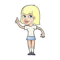 cartoon pretty girl with idea