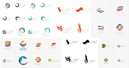 Vector abstract company logos mega collection, loops, concepts