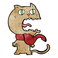 cartoon frightened cat