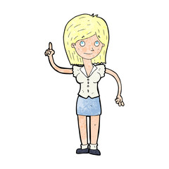 cartoon woman with idea