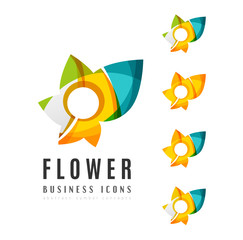 Fototapeta na wymiar Set of abstract flower logo business icons