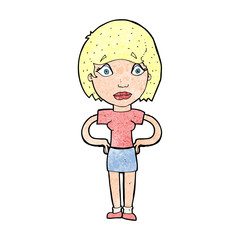 cartoon worried woman