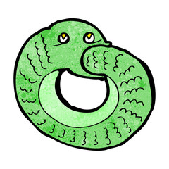cartoon snake eating own tail
