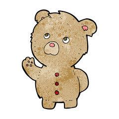 cartoon waving teddy bear