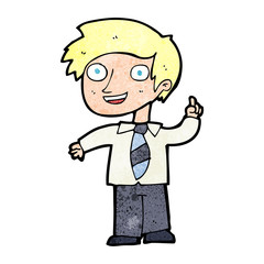 cartoon school boy with idea