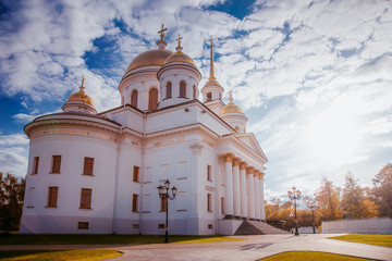 Christian church in the autumn Russia Ekaterinburg