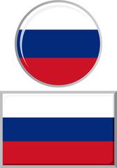 Fototapeta premium Russian round and square icon flag. Vector illustration.