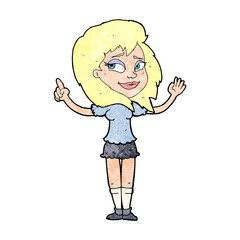 cartoon woman with idea