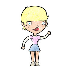 cartoon woman with idea