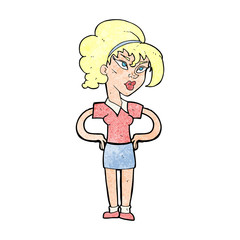 cartoon woman with hands on hips