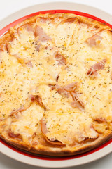Italian pizza with cheese and meat