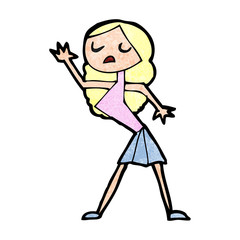 cartoon woman dancing