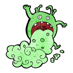 cartoon gross monster being sick
