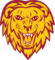 Angry Lion Big Cat Head Roar