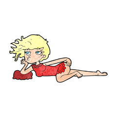 cartoon woman in sexy pose