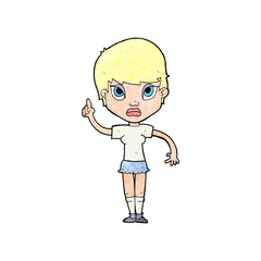 cartoon girl with idea