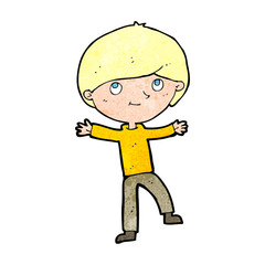 cartoon excited boy