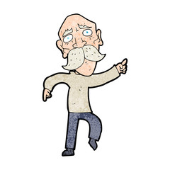 Obraz premium cartoon sad old man pointing