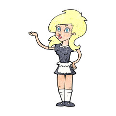 cartoon pretty waitress