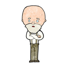 cartoon worried old man